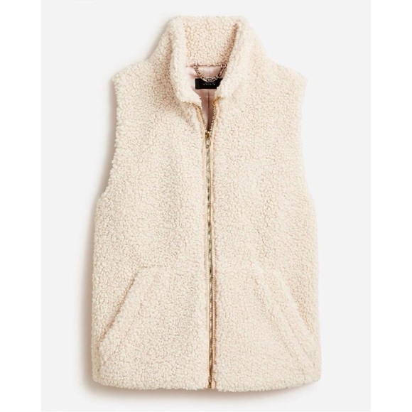 NWOT J Crew Plush Teddy Sherpa Vest sz L TOP RATED BA526 - Picture 4 of 10